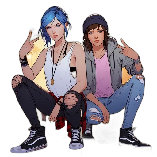concept art, anime, cyberpunk, cartoon transparent PNG cut-out