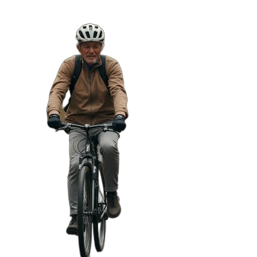 older, man, woman, bicycle transparent PNG cut-out
