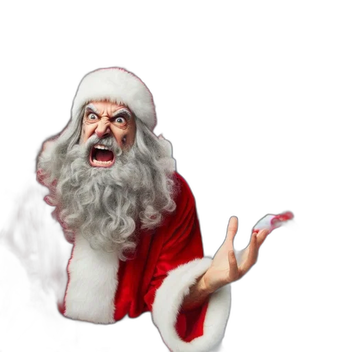 santa, claus, shopping, chaos transparent PNG cut-out