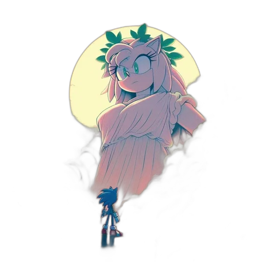 dress, crown, creature, staff transparent PNG cut-out