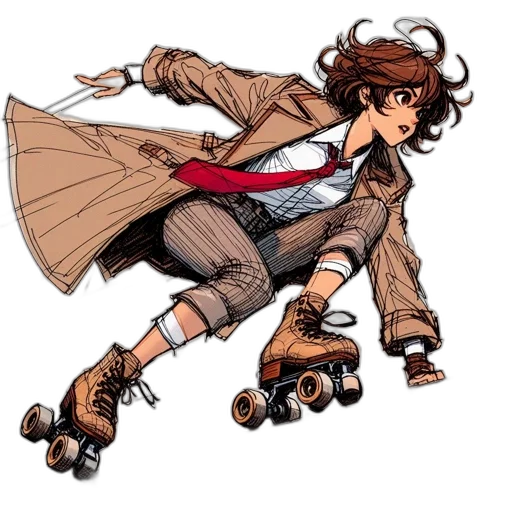 jacket, staff, weapon, comic book art transparent PNG cut-out