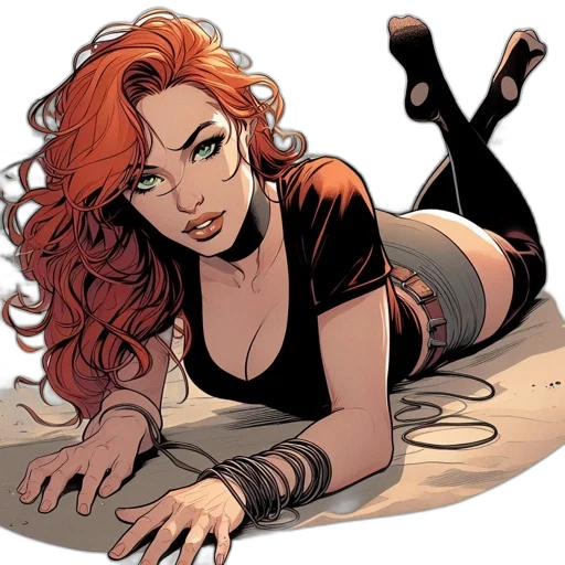 comic book art, concept art, cartoon, woman transparent PNG cut-out