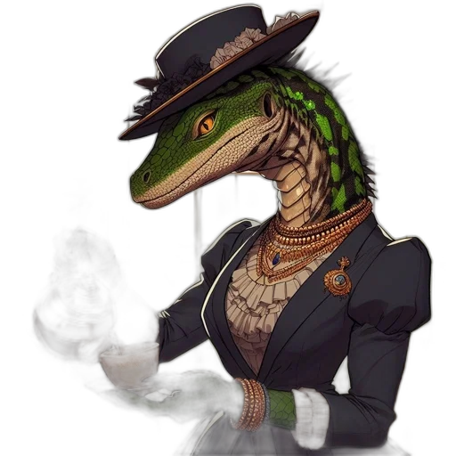 dragon, hat, staff, animal transparent PNG cut-out