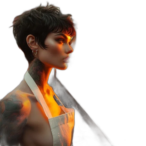 concept art, fantasy art, cyberpunk, photorealistic transparent PNG cut-out