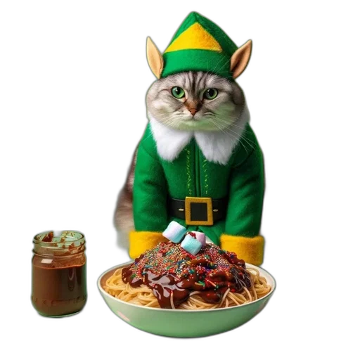food, animal, 3d render, elf-costumed transparent PNG cut-out