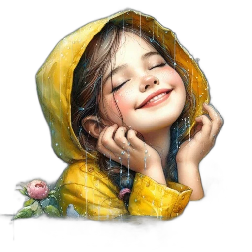 face, umbrella, photorealistic, oil painting transparent PNG cut-out