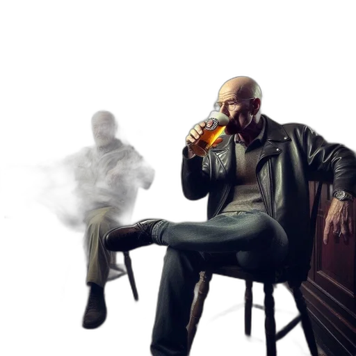 jacket, bottle, concept art, cyberpunk transparent PNG cut-out