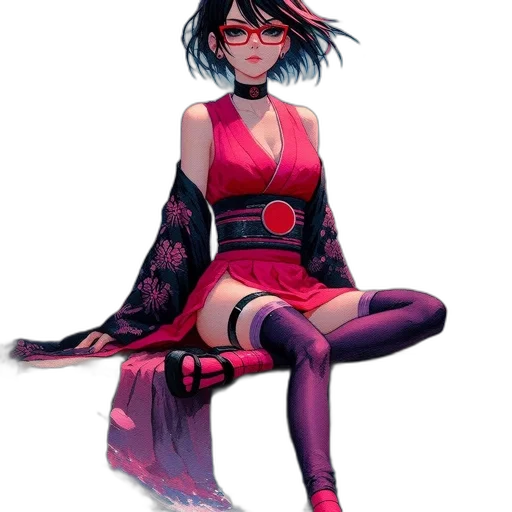 dress, staff, concept art, cyberpunk transparent PNG cut-out