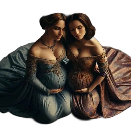 dress, jewelry, oil painting, photorealistic transparent PNG cut-out