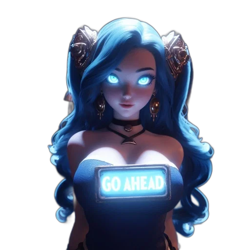 dress, robot, face, hair transparent PNG cut-out