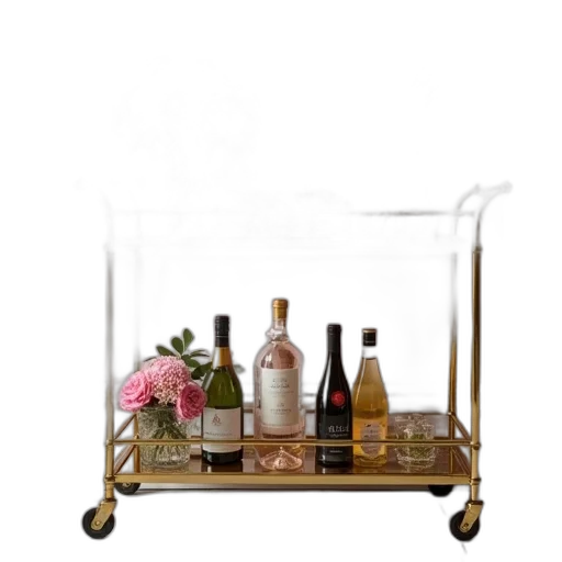 furniture, 3d render, gold, bar transparent PNG cut-out
