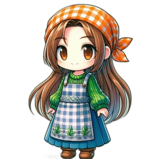 hat, dress, staff, pixel art transparent PNG cut-out