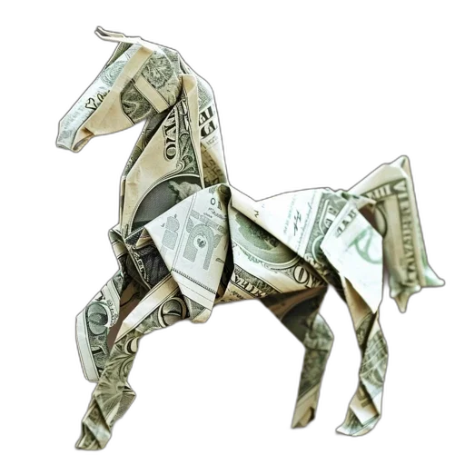 concept art, detailed, folded, dollar-bill transparent PNG cut-out