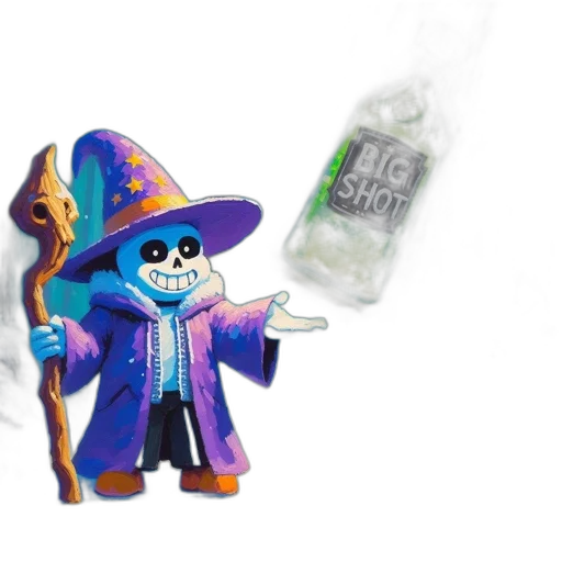 bottle, staff, concept art, 3d render transparent PNG cut-out