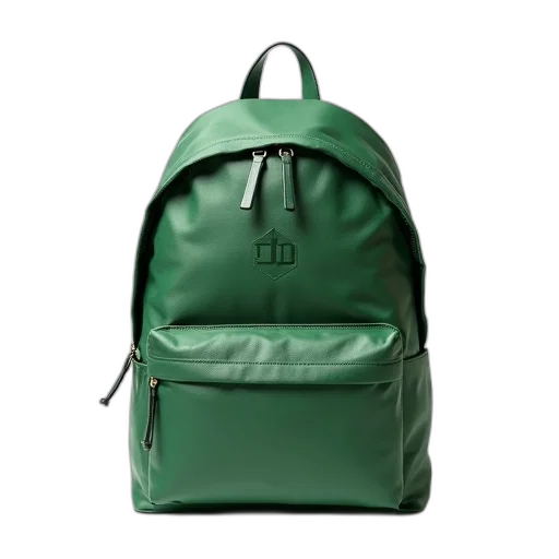 3d render, green, backpack, zipper transparent PNG cut-out