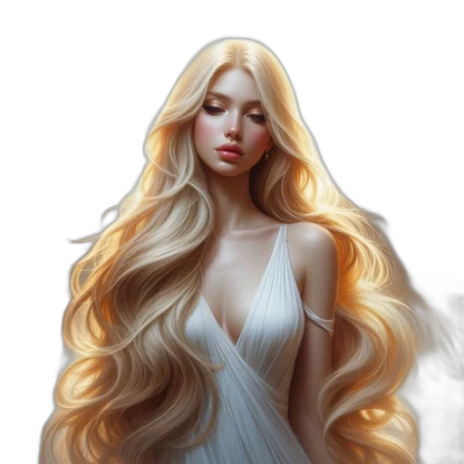 hair, dress, fantasy art, photorealistic transparent PNG cut-out