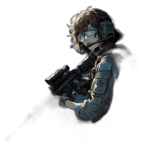 weapon, robot, mask, jacket transparent PNG cut-out