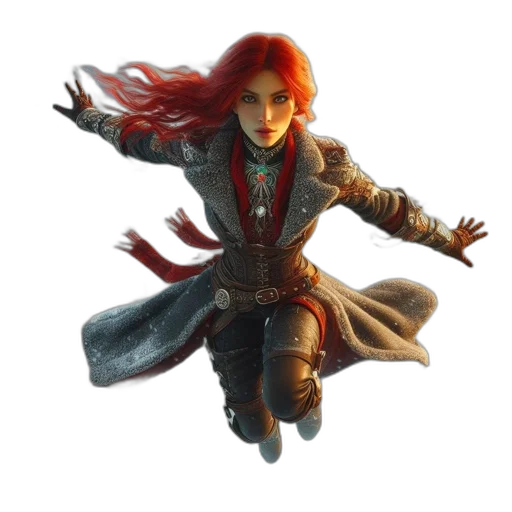jacket, staff, fantasy art, concept art transparent PNG cut-out
