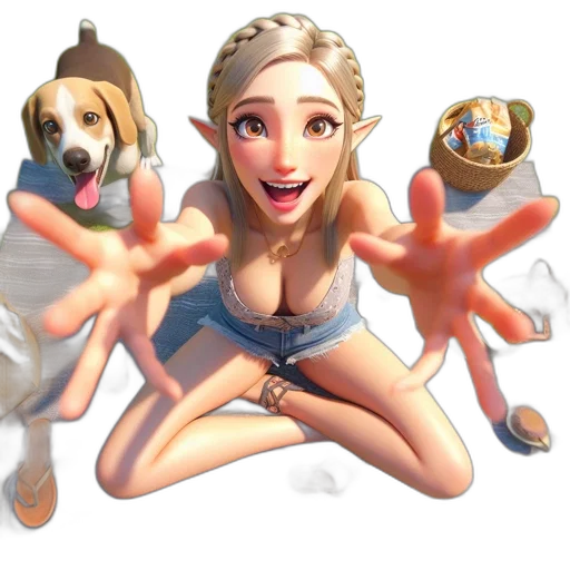 animal, staff, 3d render, concept art transparent PNG cut-out