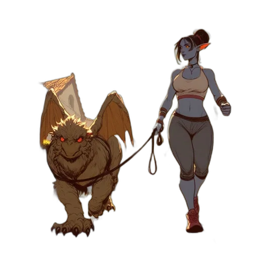 staff, dragon, creature, concept art transparent PNG cut-out