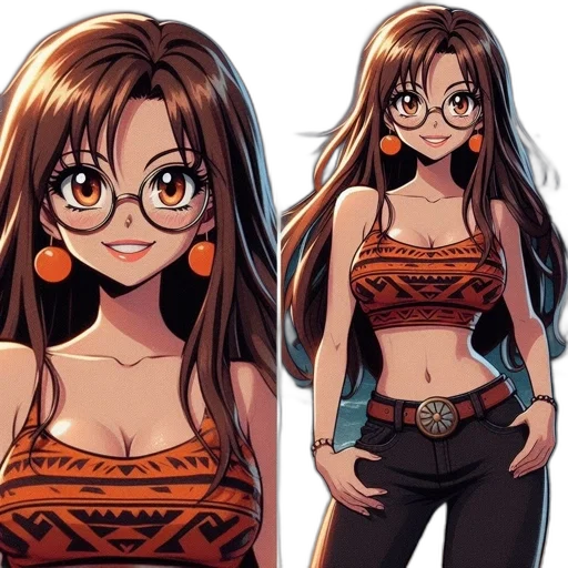 dress, anime, cartoon, concept art transparent PNG cut-out