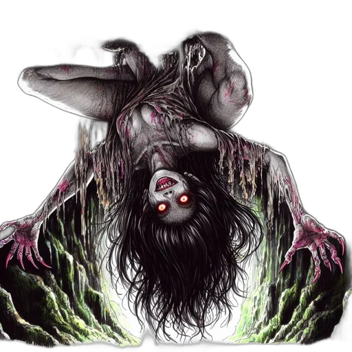 creature, hair, fantasy art, concept art transparent PNG cut-out