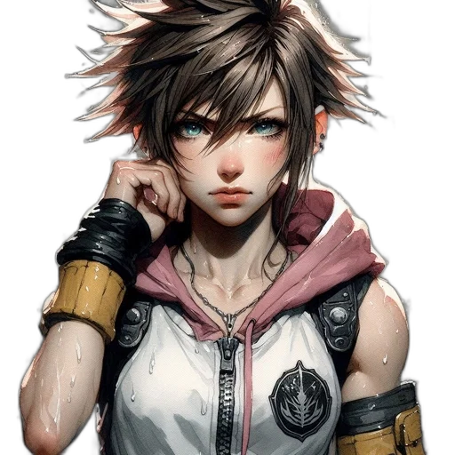 face, jacket, weapon, concept art transparent PNG cut-out