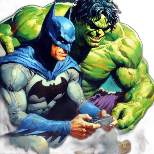 comic book art, concept art, photorealistic, batman transparent PNG cut-out