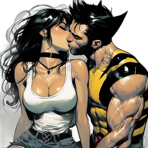 comic book art, concept art, two, individuals transparent PNG cut-out