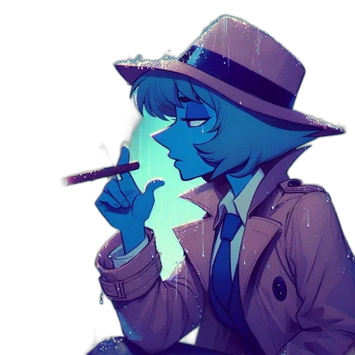 hat, jacket, staff, face transparent PNG cut-out