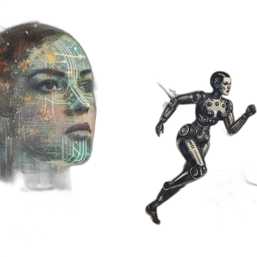robot, mask, concept art, 3d render transparent PNG cut-out