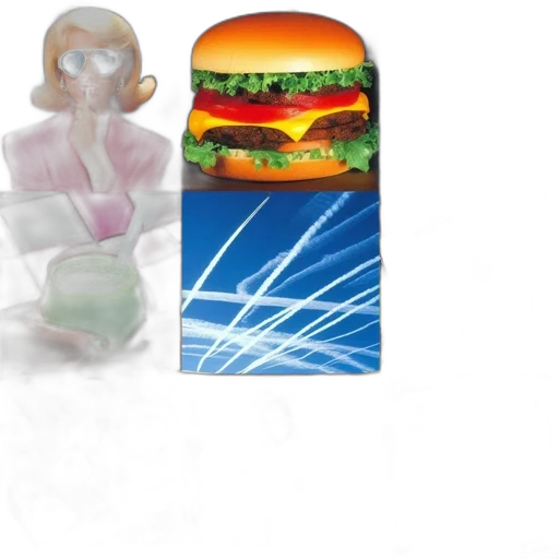 food, robot, vaporwave, concept art transparent PNG cut-out
