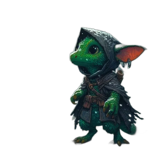 dragon, creature, staff, animal transparent PNG cut-out