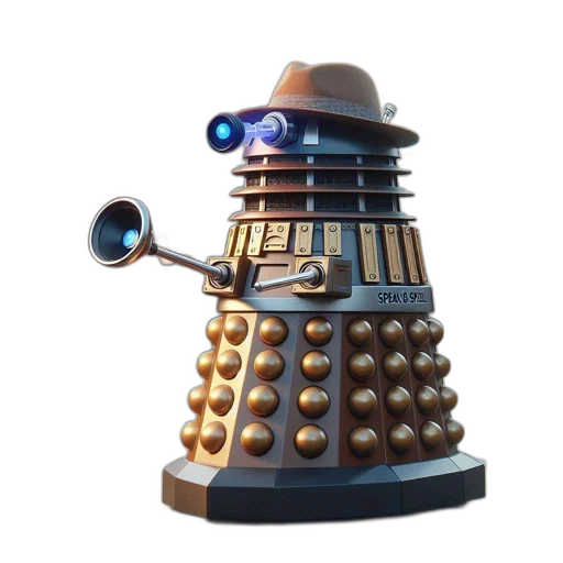 robot, hat, weapon, staff transparent PNG cut-out