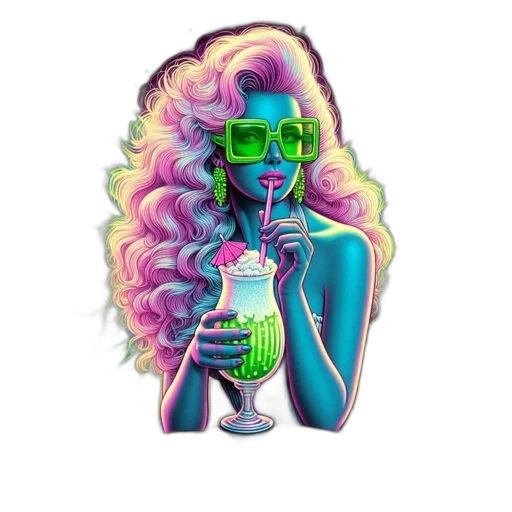 vaporwave, pixel art, cartoon, concept art transparent PNG cut-out