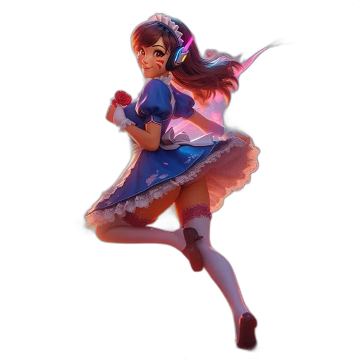 dress, staff, weapon, creature transparent PNG cut-out