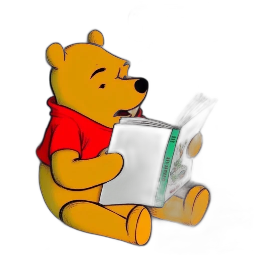 concept art, 3d render, cartoon, winnie transparent PNG cut-out