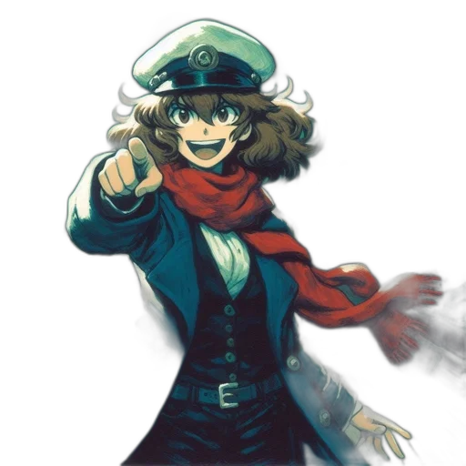 hat, staff, jacket, mask transparent PNG cut-out