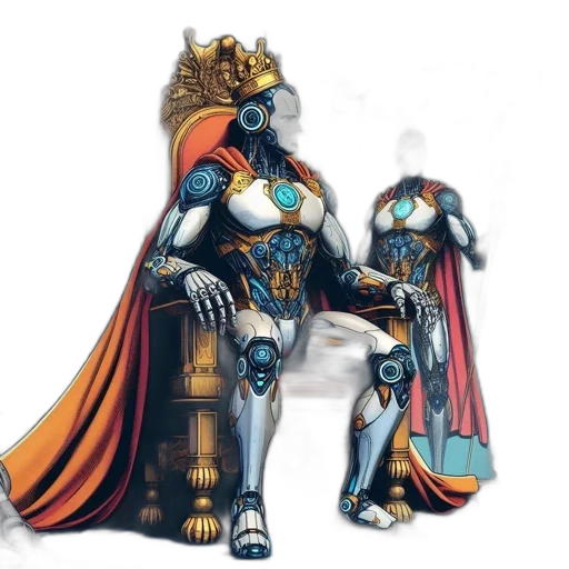 robot, crown, jewelry, concept art transparent PNG cut-out