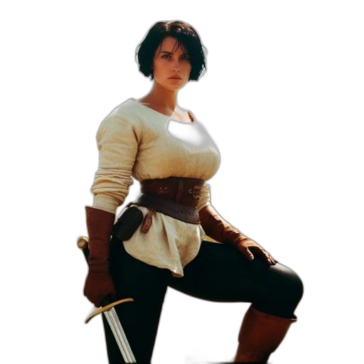 staff, jacket, sword, dress transparent PNG cut-out