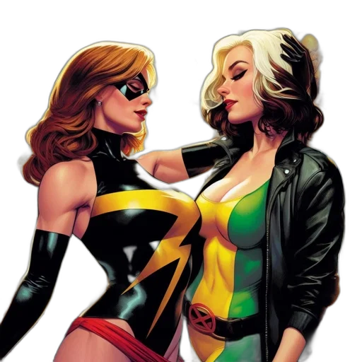 comic book art, concept art, neon lights, two transparent PNG cut-out