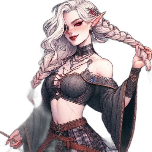dress, staff, dragon, sword transparent PNG cut-out
