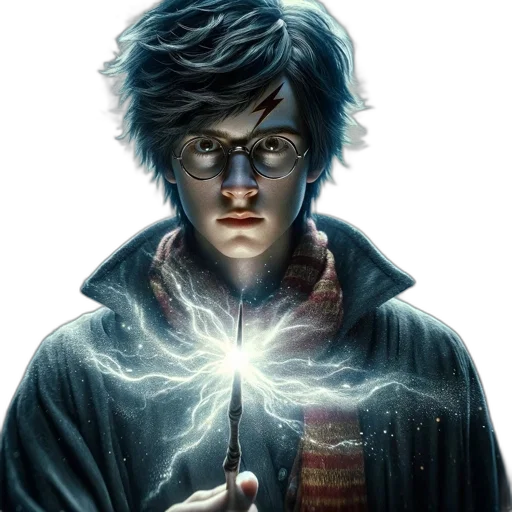 jacket, face, staff, sword transparent PNG cut-out