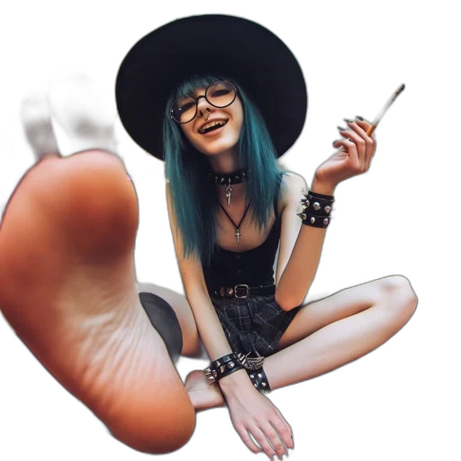 hat, shoes, staff, creature transparent PNG cut-out