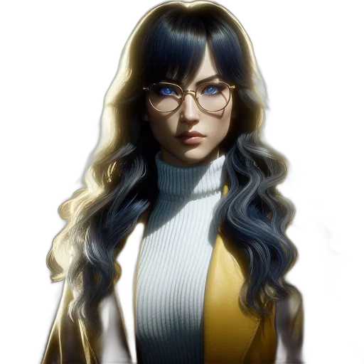jacket, staff, face, hair transparent PNG cut-out
