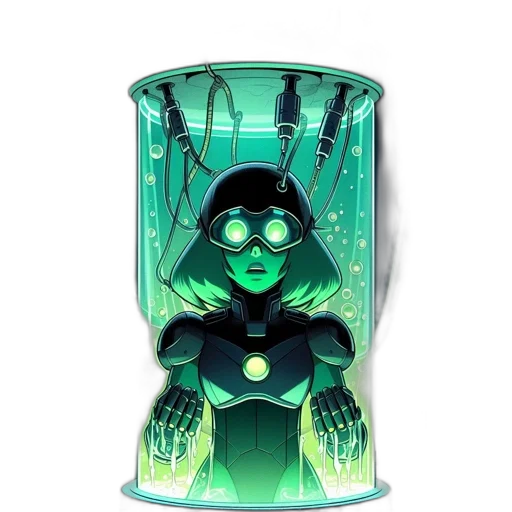 mask, bottle, comic book art, concept art transparent PNG cut-out