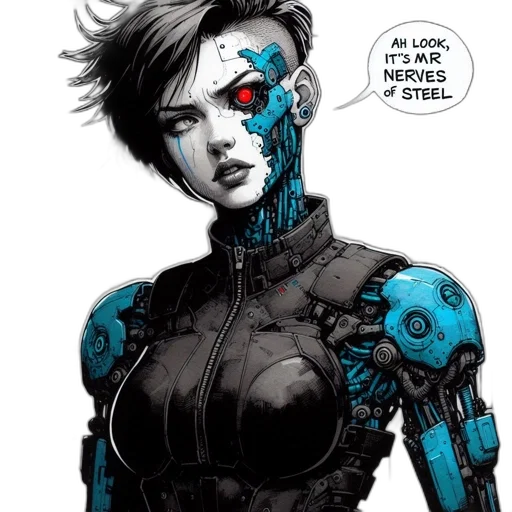 robot, comic book art, cyberpunk, concept art transparent PNG cut-out