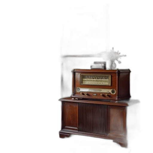 furniture, old, fashioned, radio transparent PNG cut-out