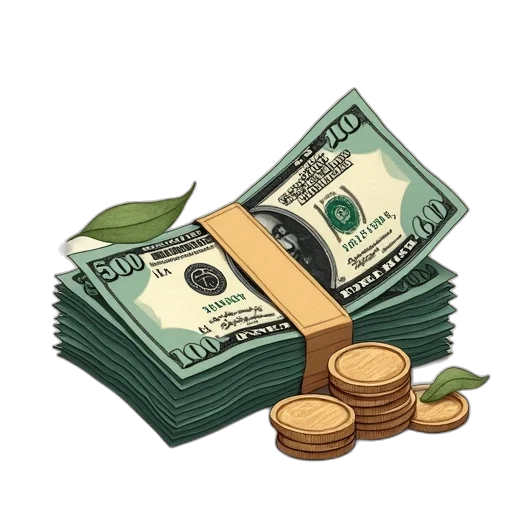 hand, drawn, money, clipart transparent PNG cut-out