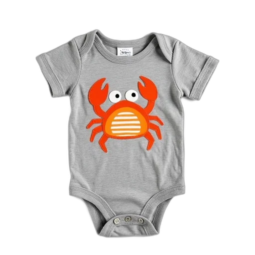 grey, baby, onesie, cartoon transparent PNG cut-out